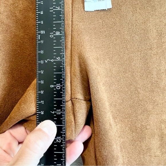 NIC+ZOE Faux Suede Ankle Pants Size 10 Toffee Slim Fit Boho Career NWT - Picture 8 of 13